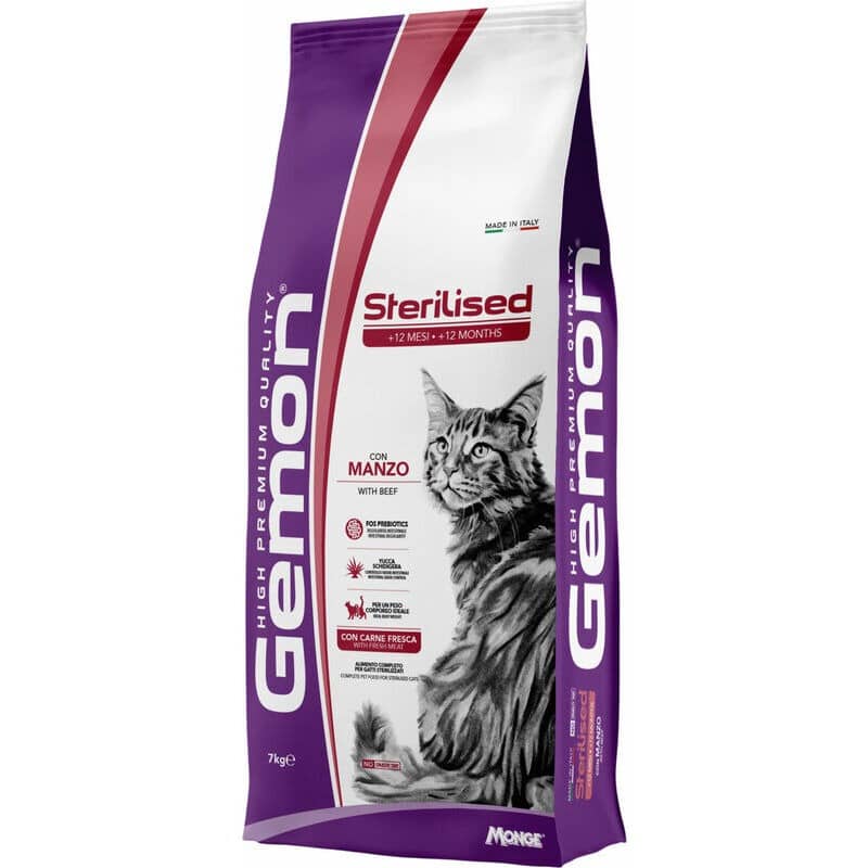 GEMON CAT STERILISED BEEF sausā barība kaķiem Liellops 2kg